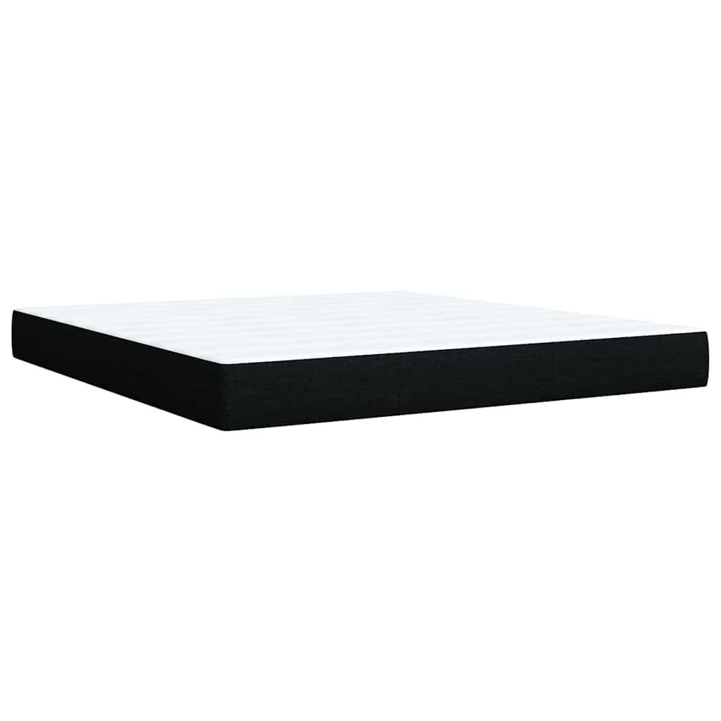 Sommier à lattes de lit avec matelas Noir 180x200 cm Tissu - XIOS
