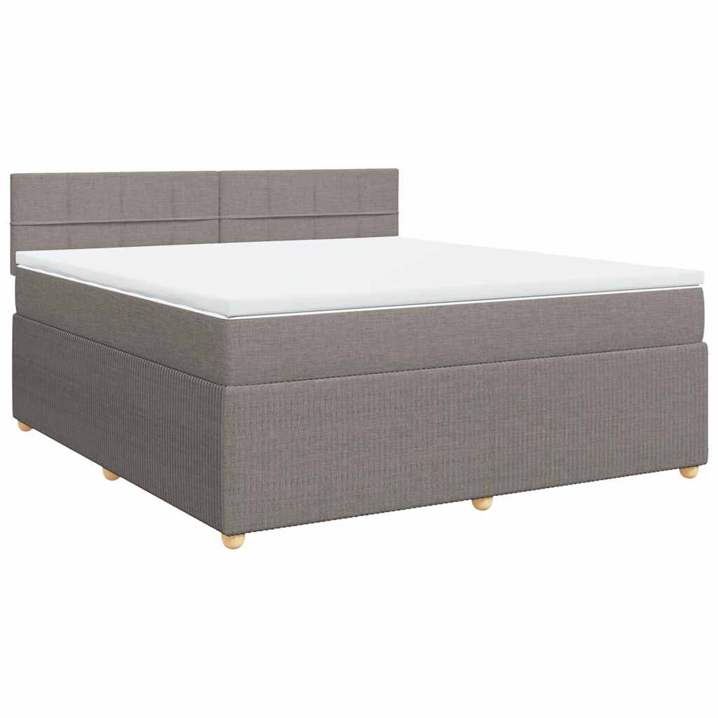 Sommier à lattes de lit avec matelas Taupe 180x200 cm Tissu - XIOS