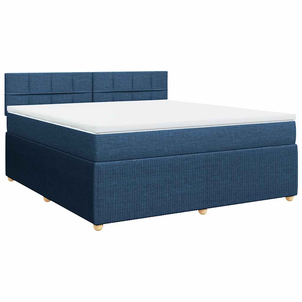 Sommier à lattes de lit avec matelas Bleu 180x200 cm Tissu - XIOS