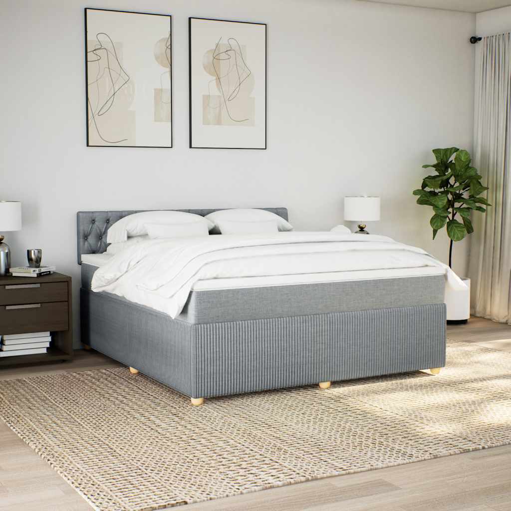 Sommier à lattes de lit avec matelas Gris clair 180x200cm Tissu - XIOS