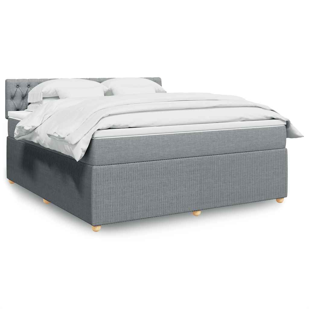 Sommier à lattes de lit avec matelas Gris clair 180x200cm Tissu - XIOS