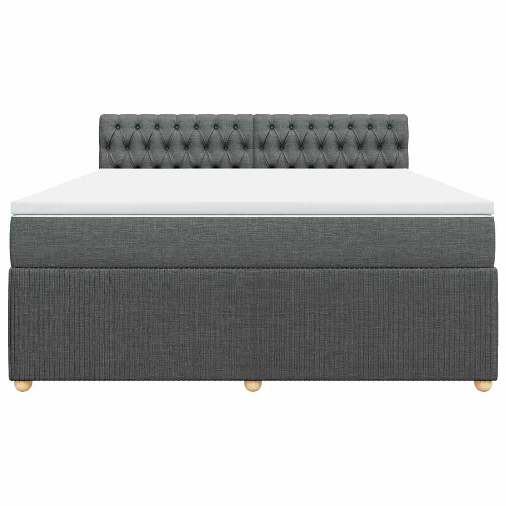 Sommier à lattes de lit avec matelas Gris foncé 180x200cm Tissu - XIOS