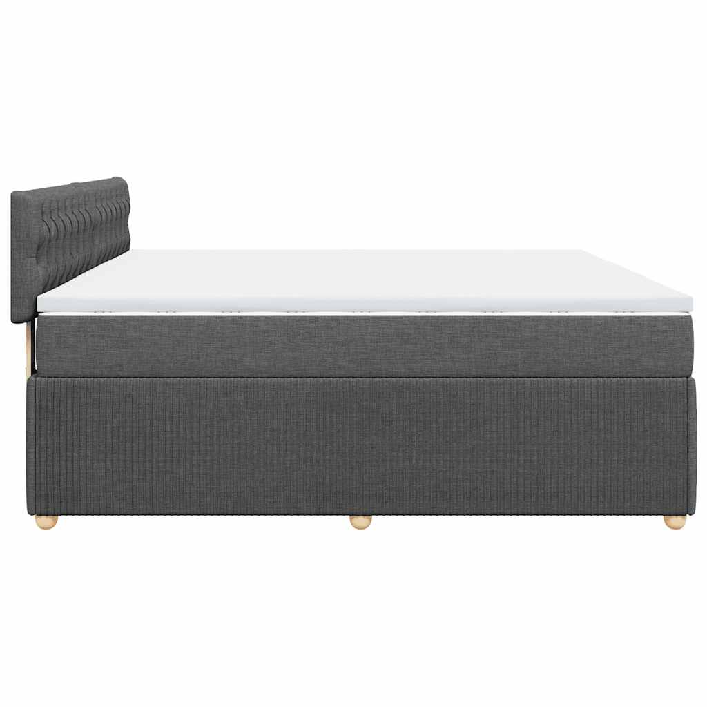 Sommier à lattes de lit avec matelas Gris foncé 180x200cm Tissu - XIOS
