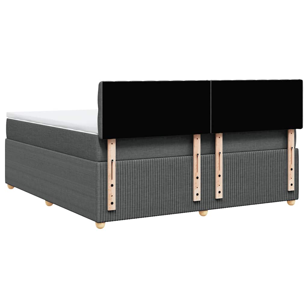 Sommier à lattes de lit avec matelas Gris foncé 180x200cm Tissu - XIOS