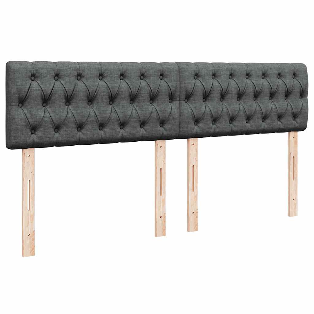 Sommier à lattes de lit avec matelas Gris foncé 180x200cm Tissu - XIOS
