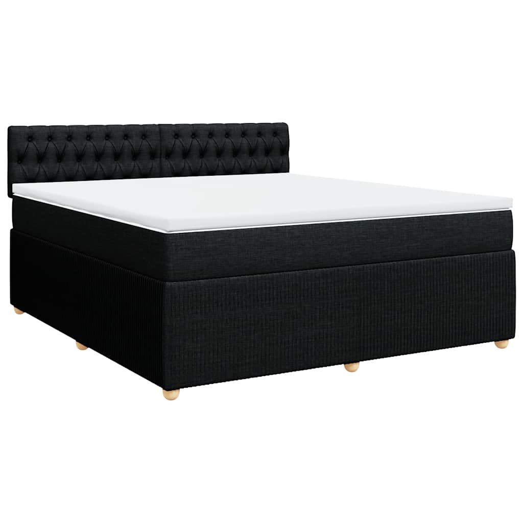 Sommier à lattes de lit avec matelas Noir 180x200 cm Tissu - XIOS