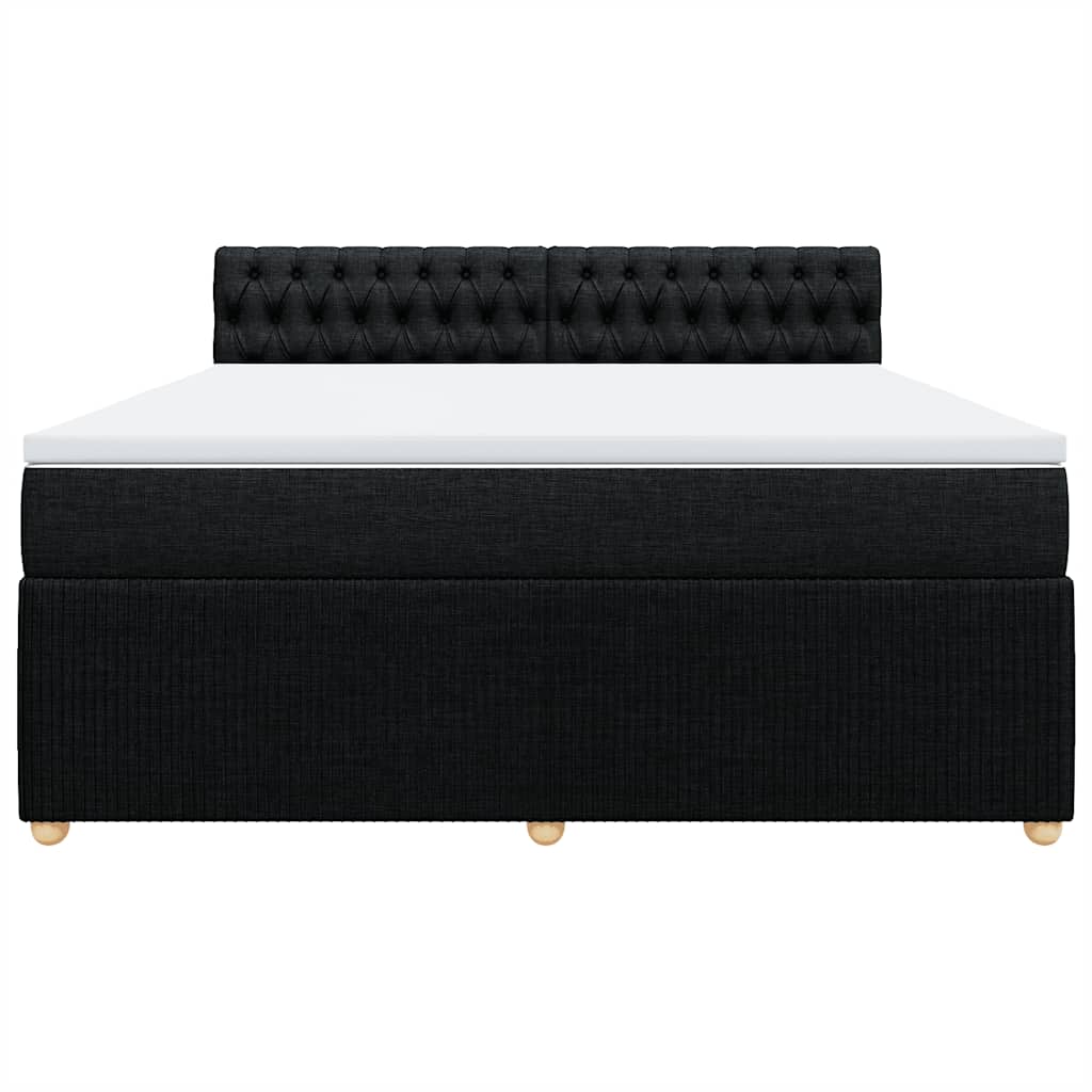 Sommier à lattes de lit avec matelas Noir 180x200 cm Tissu - XIOS