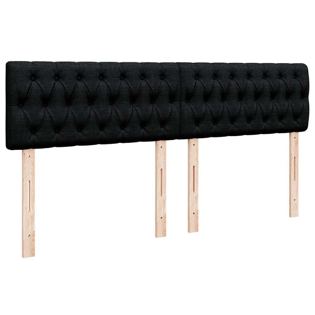 Sommier à lattes de lit avec matelas Noir 180x200 cm Tissu - XIOS