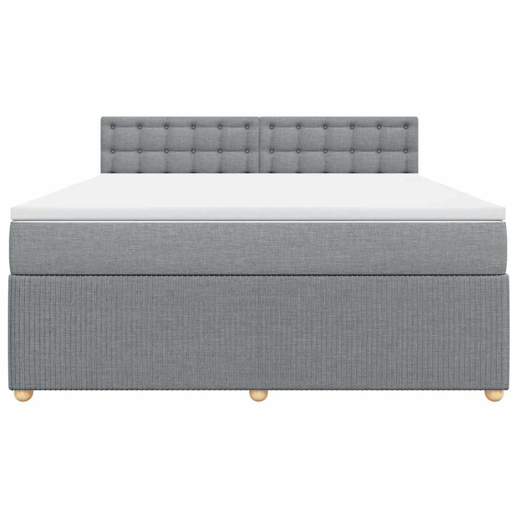 Sommier à lattes de lit avec matelas Gris clair 180x200cm Tissu - XIOS