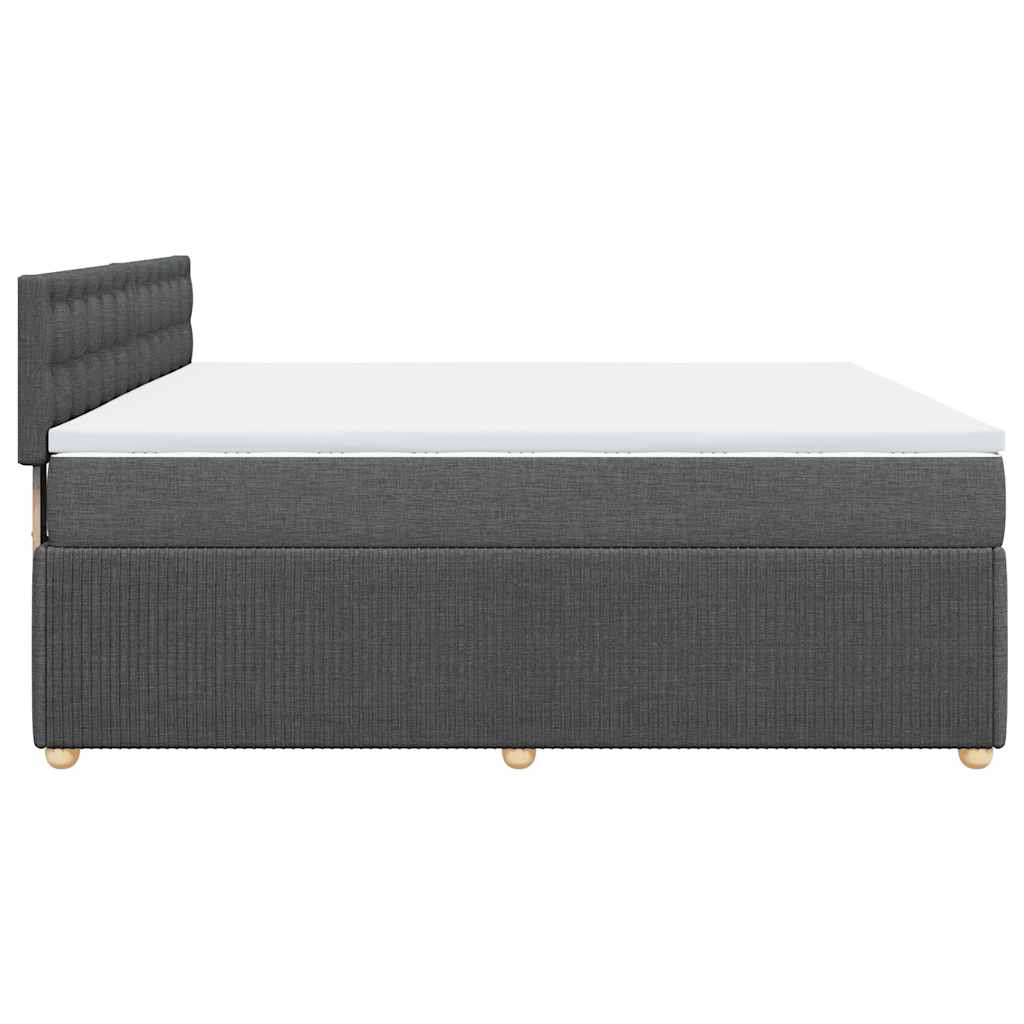 Sommier à lattes de lit avec matelas Gris foncé 180x200cm Tissu - XIOS