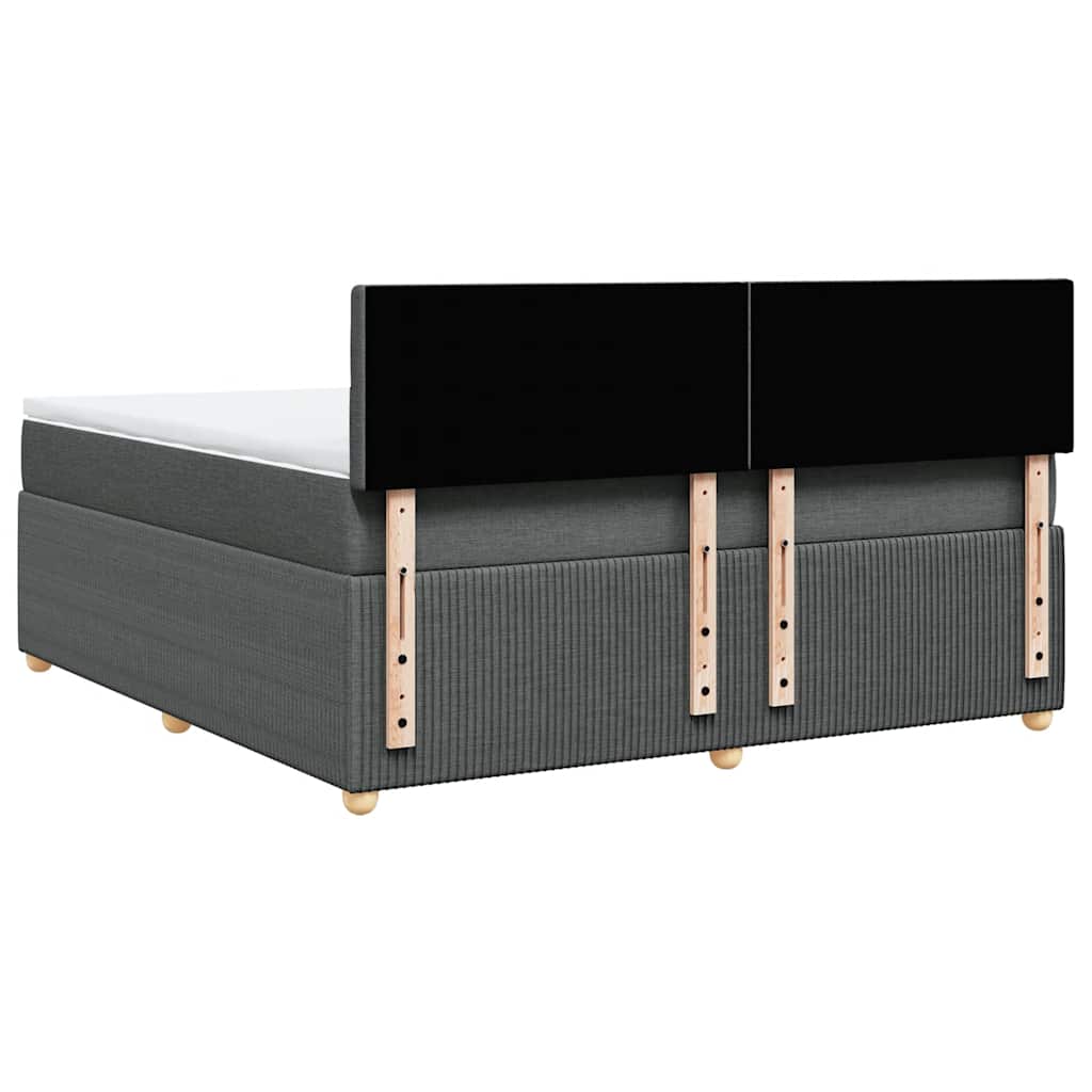 Sommier à lattes de lit avec matelas Gris foncé 180x200cm Tissu - XIOS