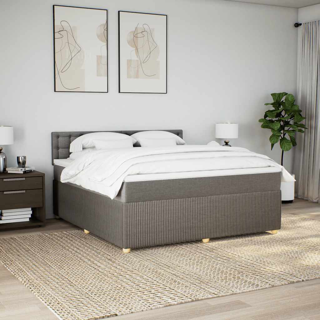 Sommier à lattes de lit avec matelas Taupe 180x200 cm Tissu - XIOS
