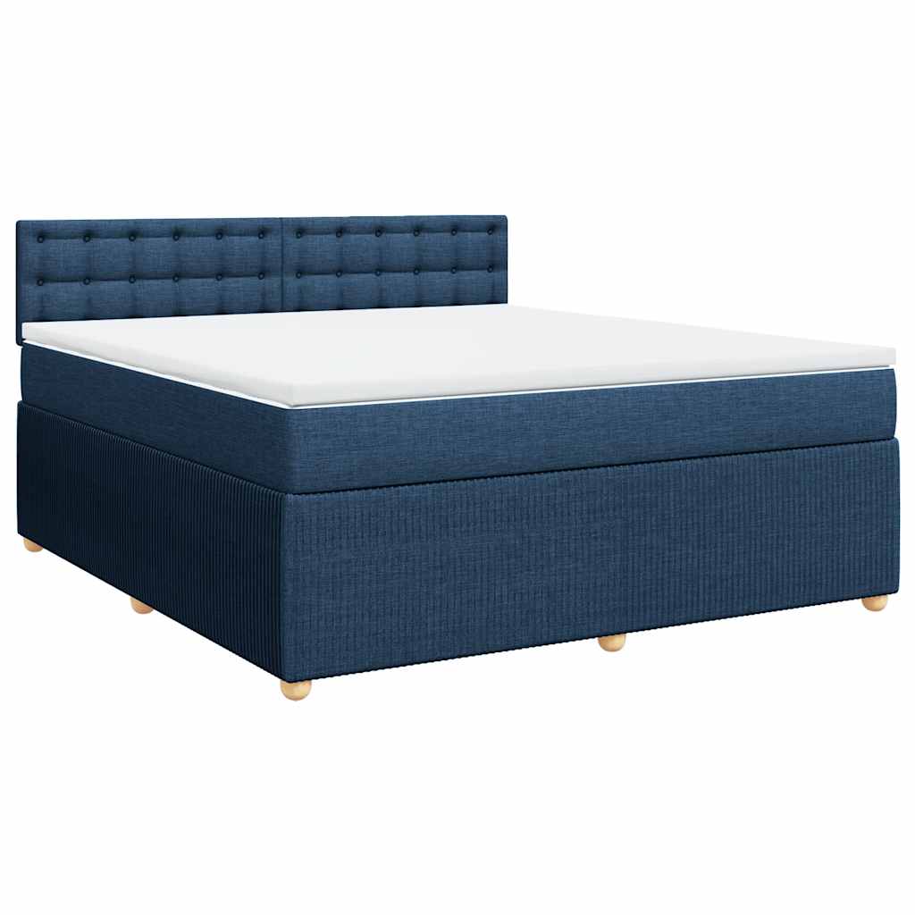 Sommier à lattes de lit avec matelas Bleu 180x200 cm Tissu - XIOS