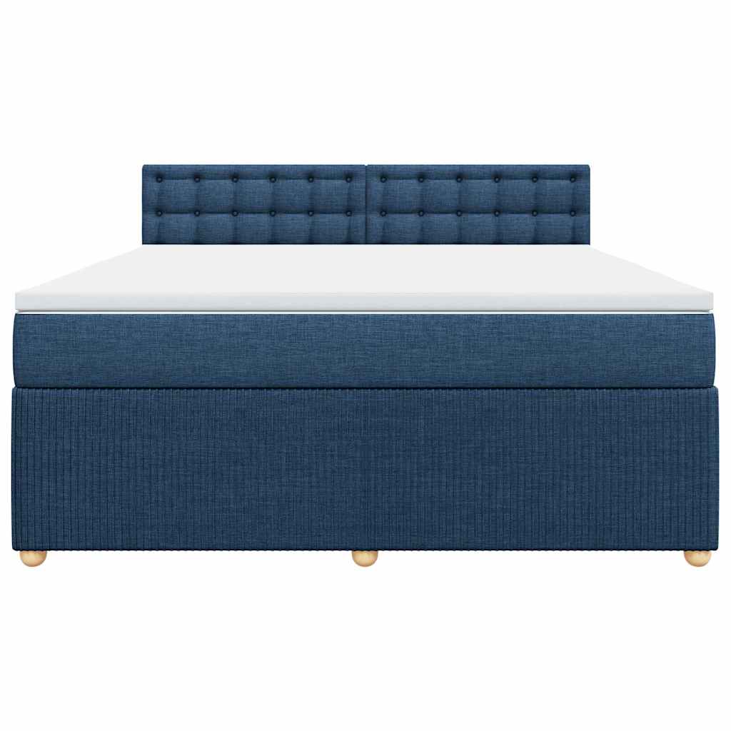 Sommier à lattes de lit avec matelas Bleu 180x200 cm Tissu - XIOS