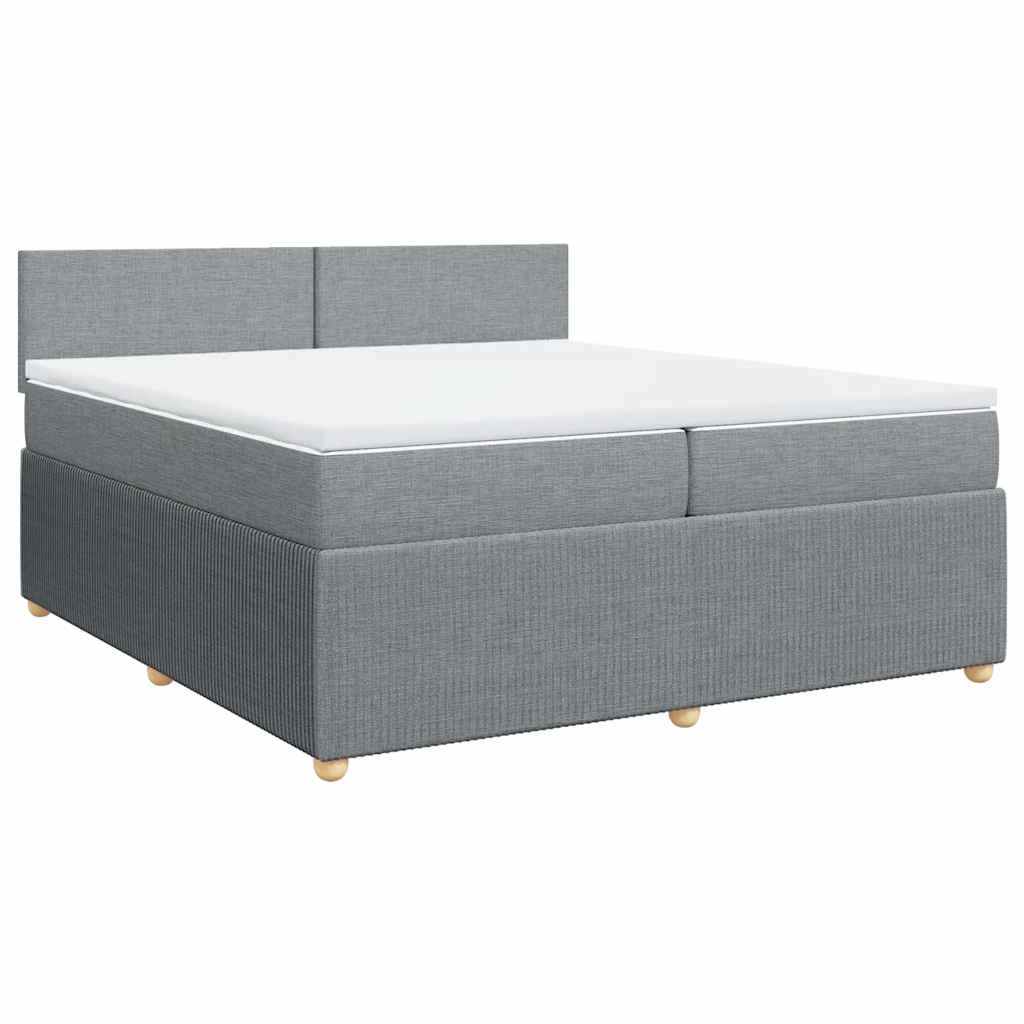Sommier à lattes de lit avec matelas Gris clair 200x200cm Tissu - XIOS