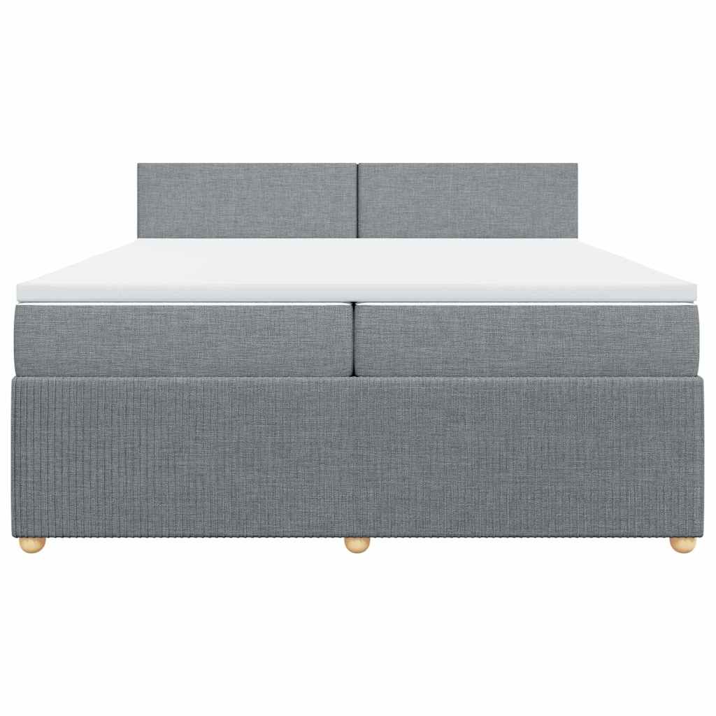 Sommier à lattes de lit avec matelas Gris clair 200x200cm Tissu - XIOS