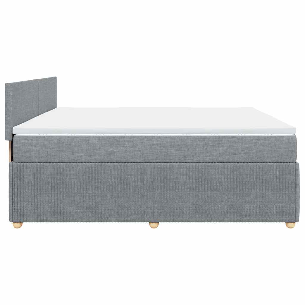 Sommier à lattes de lit avec matelas Gris clair 200x200cm Tissu - XIOS