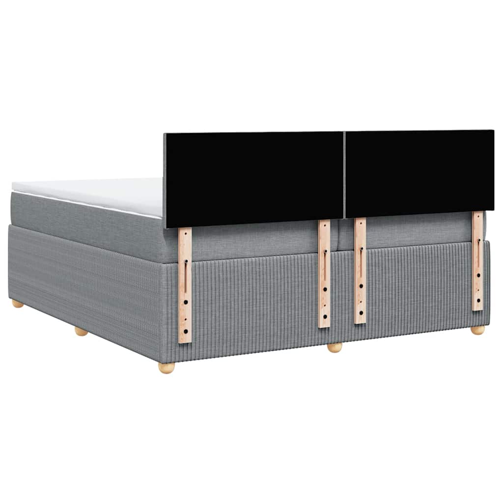 Sommier à lattes de lit avec matelas Gris clair 200x200cm Tissu - XIOS