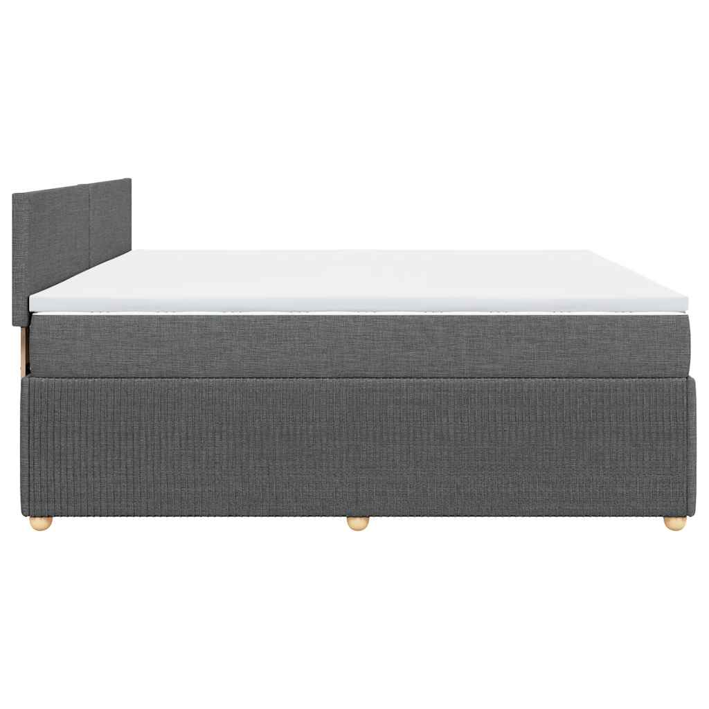 Sommier à lattes de lit avec matelas Gris foncé 200x200cm Tissu - XIOS