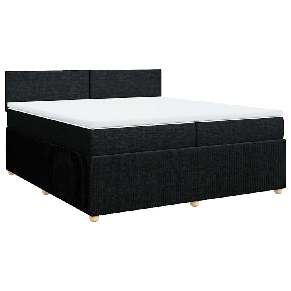Sommier à lattes de lit avec matelas Noir 200x200 cm Tissu - XIOS