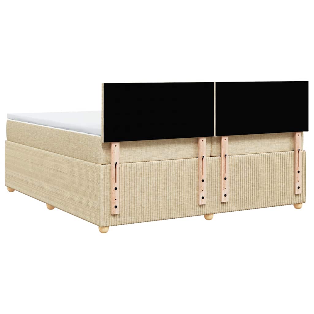 Sommier à lattes de lit avec matelas Crème 200x200 cm Tissu - XIOS