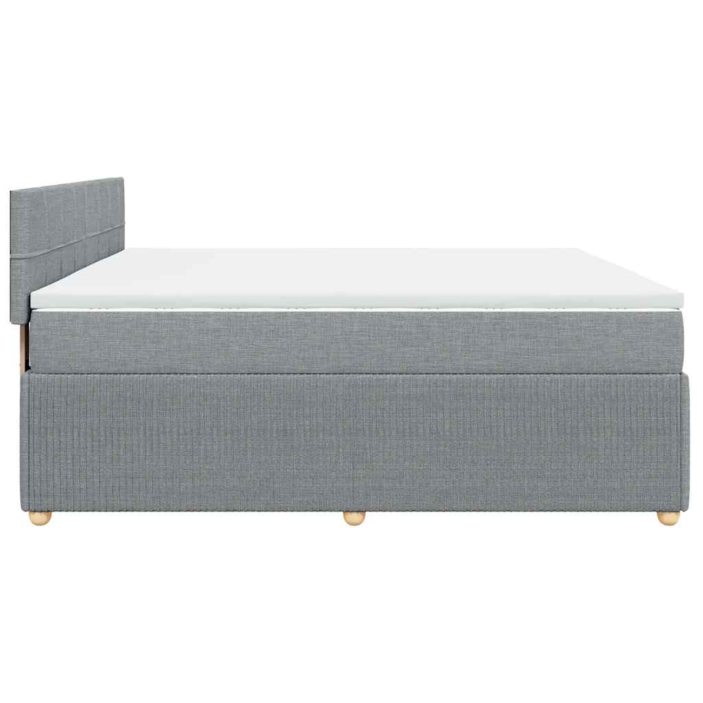 Sommier à lattes de lit avec matelas Gris clair 200x200cm Tissu - XIOS
