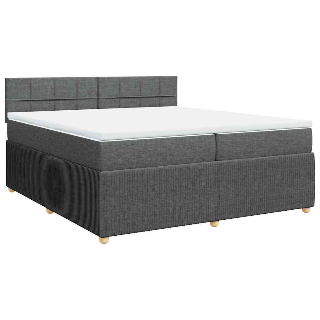Sommier à lattes de lit avec matelas Gris foncé 200x200cm Tissu - XIOS