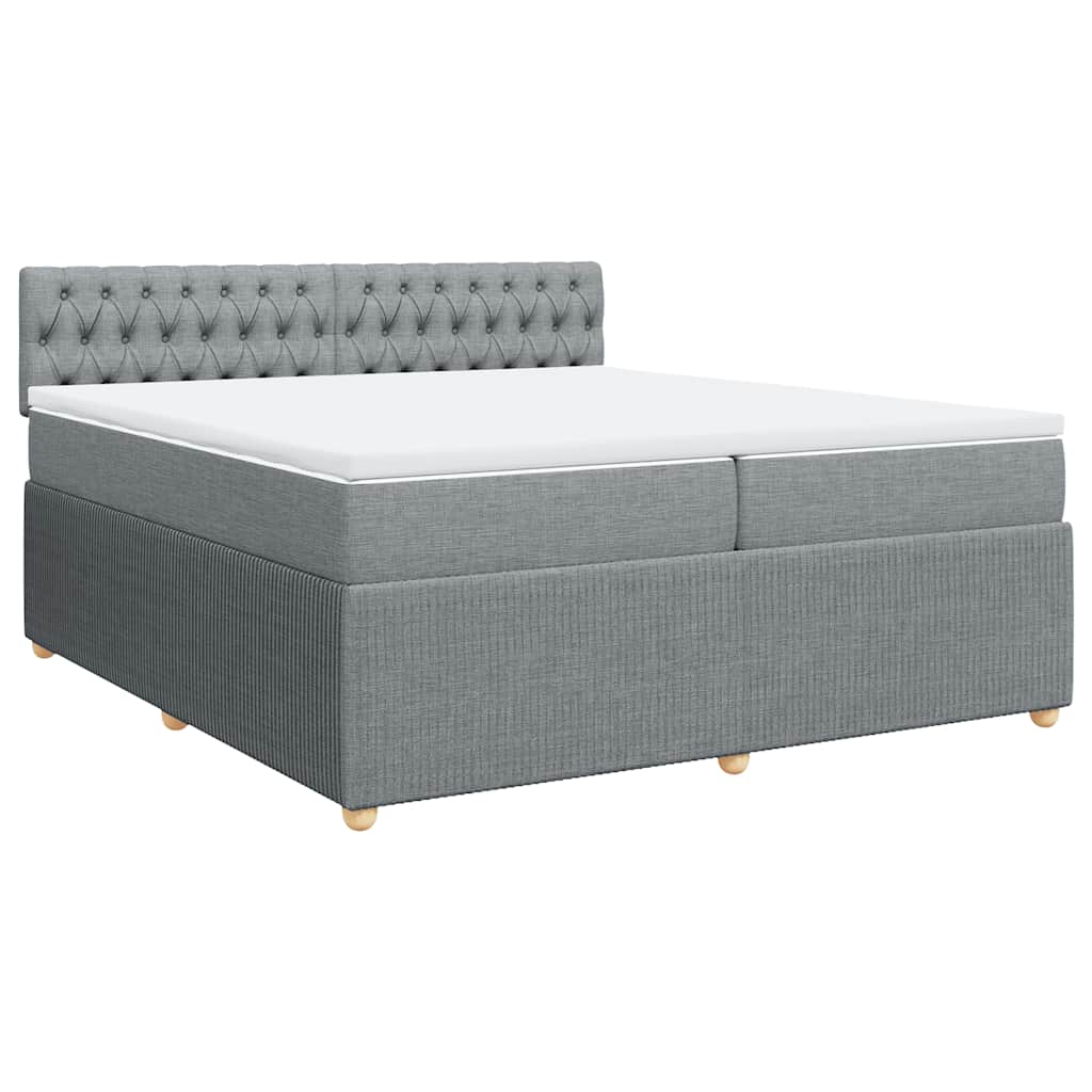 Sommier à lattes de lit avec matelas Gris clair 200x200cm Tissu - XIOS