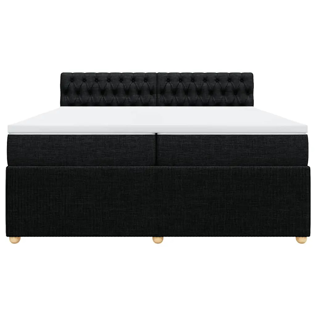 Sommier à lattes de lit avec matelas Noir 200x200 cm Tissu - XIOS