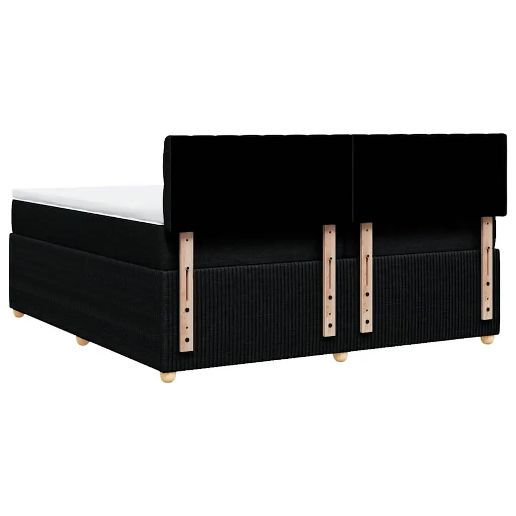 Sommier à lattes de lit avec matelas Noir 200x200 cm Tissu - XIOS