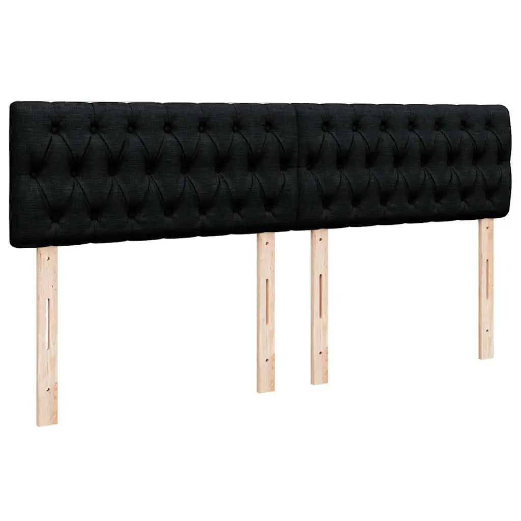 Sommier à lattes de lit avec matelas Noir 200x200 cm Tissu - XIOS