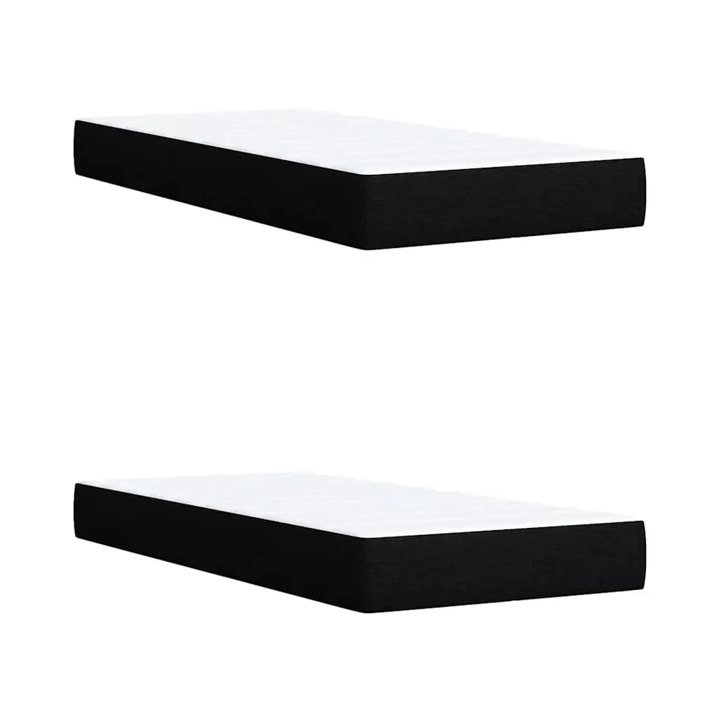 Sommier à lattes de lit avec matelas Noir 200x200 cm Tissu - XIOS