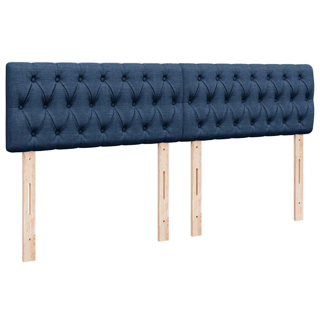 Sommier à lattes de lit avec matelas Bleu 200x200 cm Tissu - XIOS