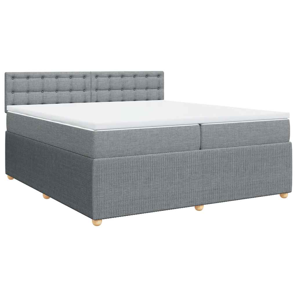 Sommier à lattes de lit avec matelas Gris clair 200x200cm Tissu - XIOS
