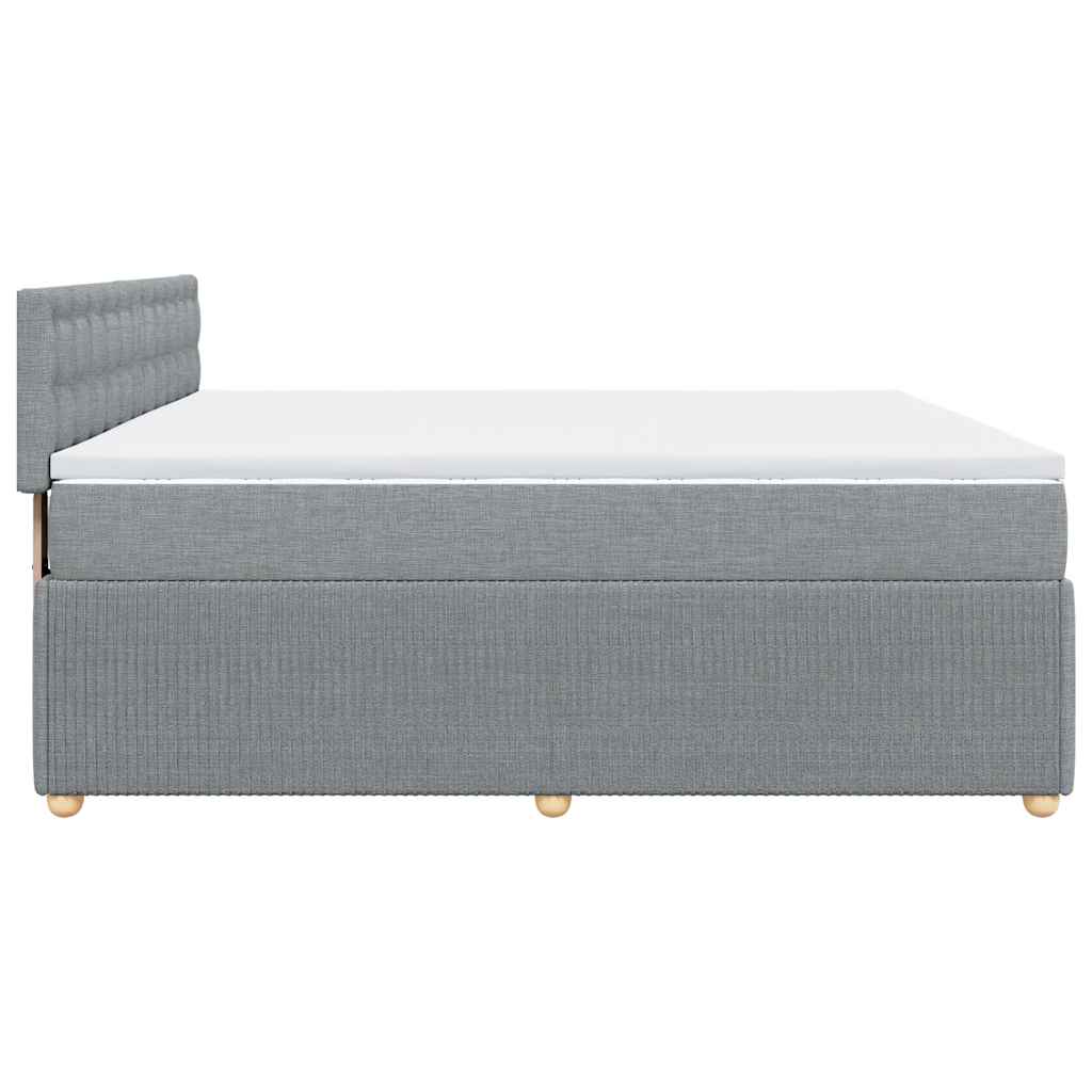 Sommier à lattes de lit avec matelas Gris clair 200x200cm Tissu - XIOS