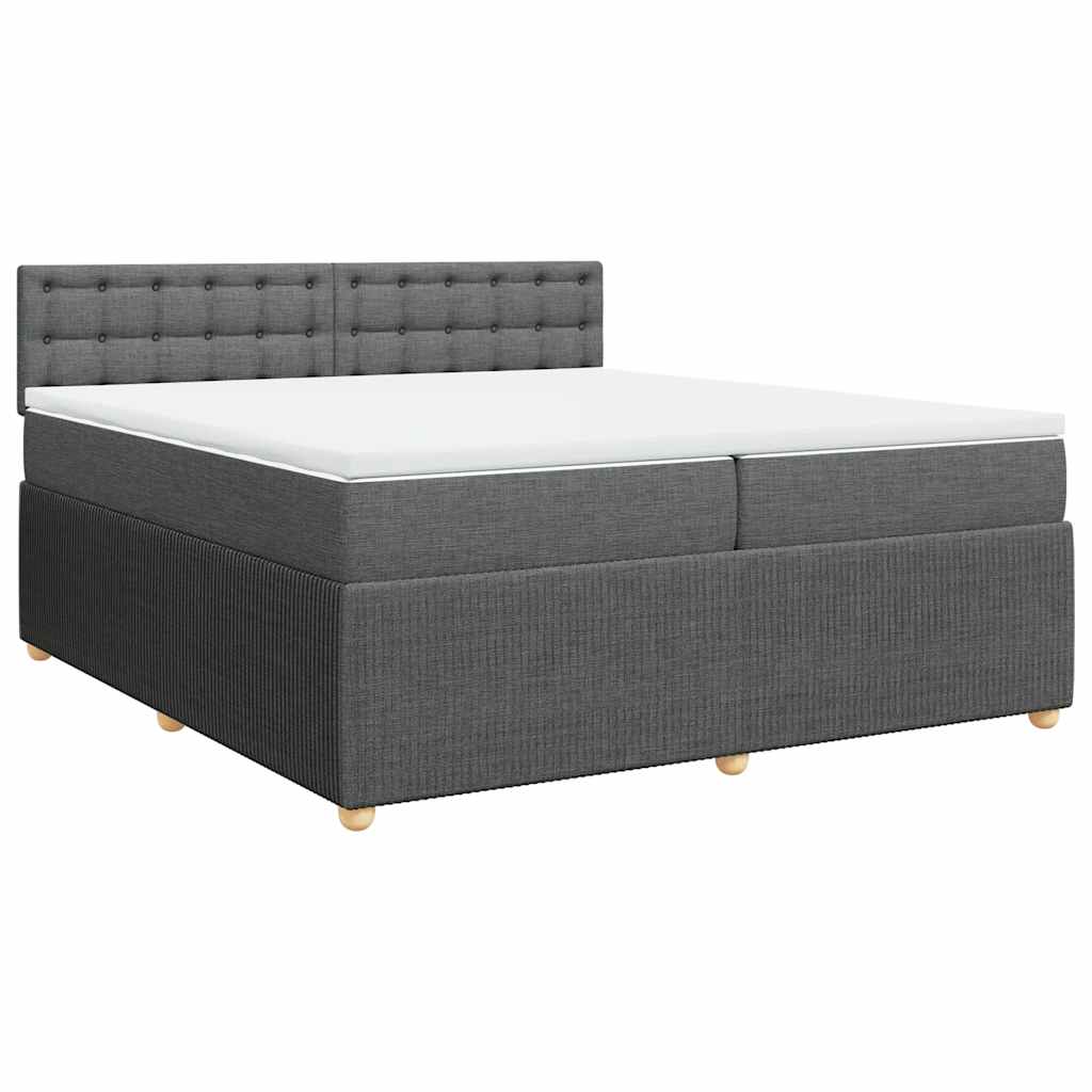Sommier à lattes de lit avec matelas Gris foncé 200x200cm Tissu - XIOS