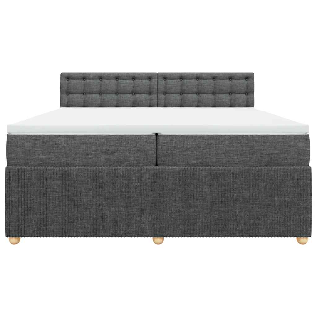 Sommier à lattes de lit avec matelas Gris foncé 200x200cm Tissu - XIOS