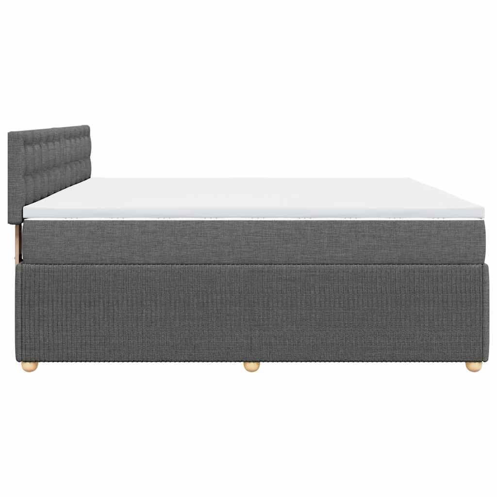 Sommier à lattes de lit avec matelas Gris foncé 200x200cm Tissu - XIOS