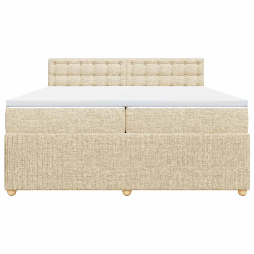 Sommier à lattes de lit avec matelas Crème 200x200 cm Tissu - XIOS