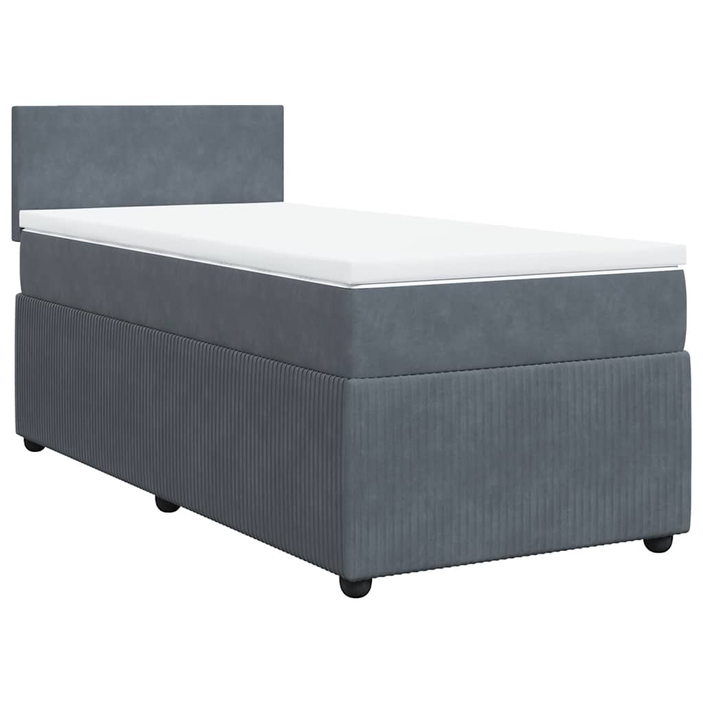 Sommier à lattes de lit et matelas Gris foncé 80x200 cm Velours - XIOS