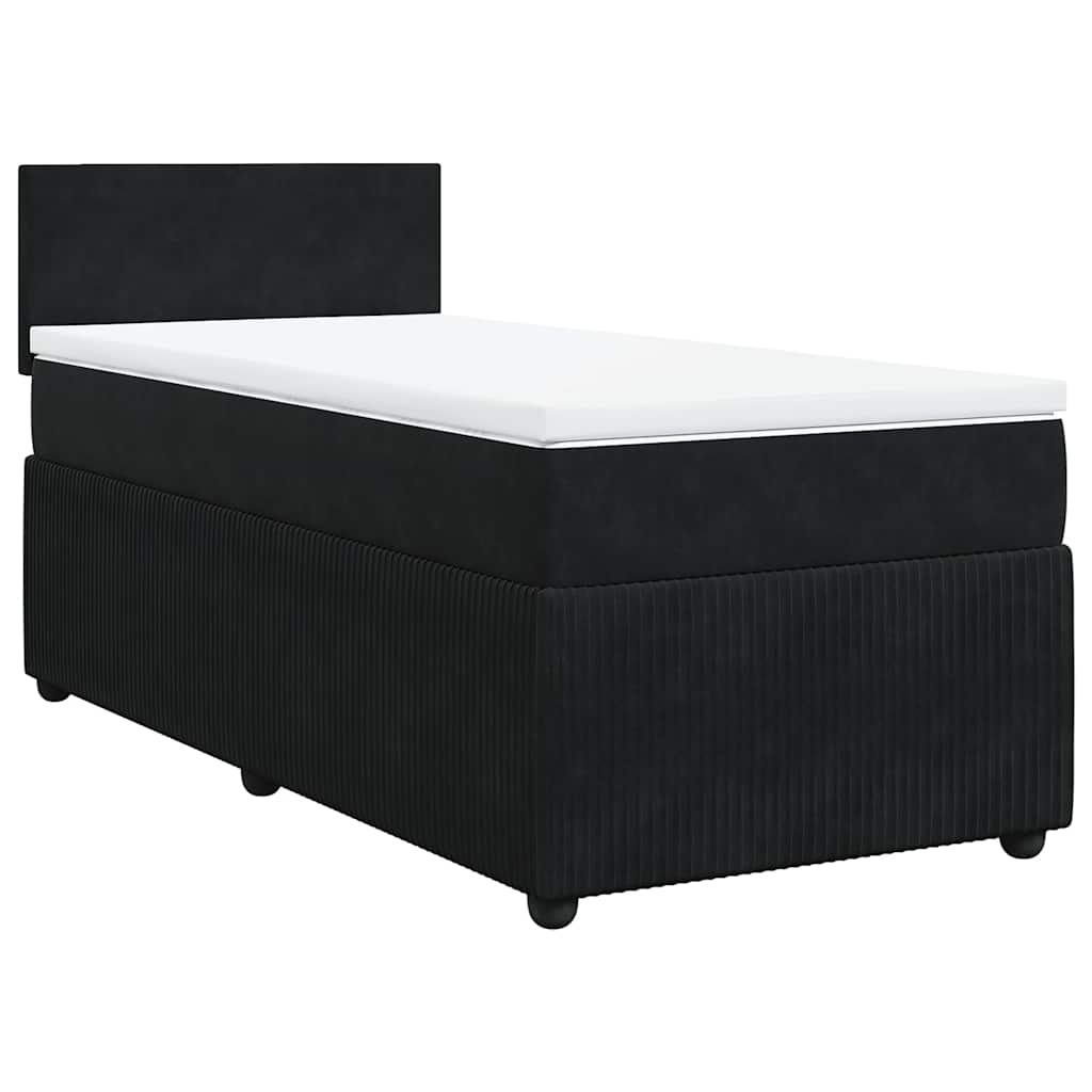 Sommier à lattes de lit et matelas Noir 80x200 cm Velours - XIOS