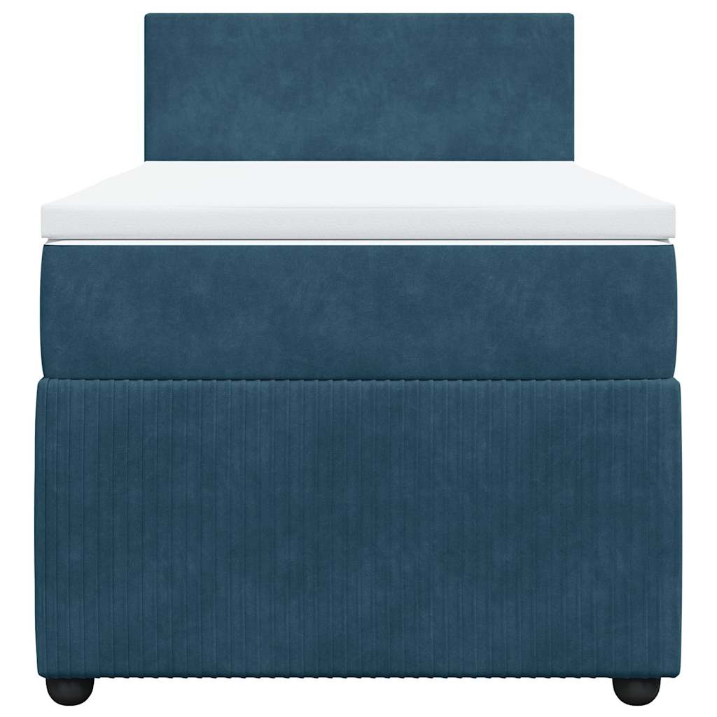 Sommier à lattes de lit avec matelas bleu 80x200 cm velours - XIOS