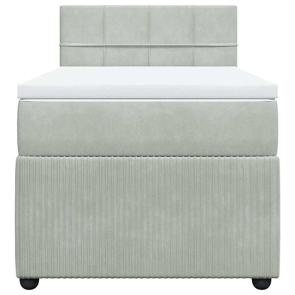 Sommier à lattes de lit et matelas Gris clair 80x200 cm Velours - XIOS