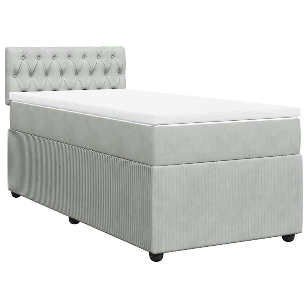 Sommier à lattes de lit et matelas Gris clair 80x200 cm Velours - XIOS