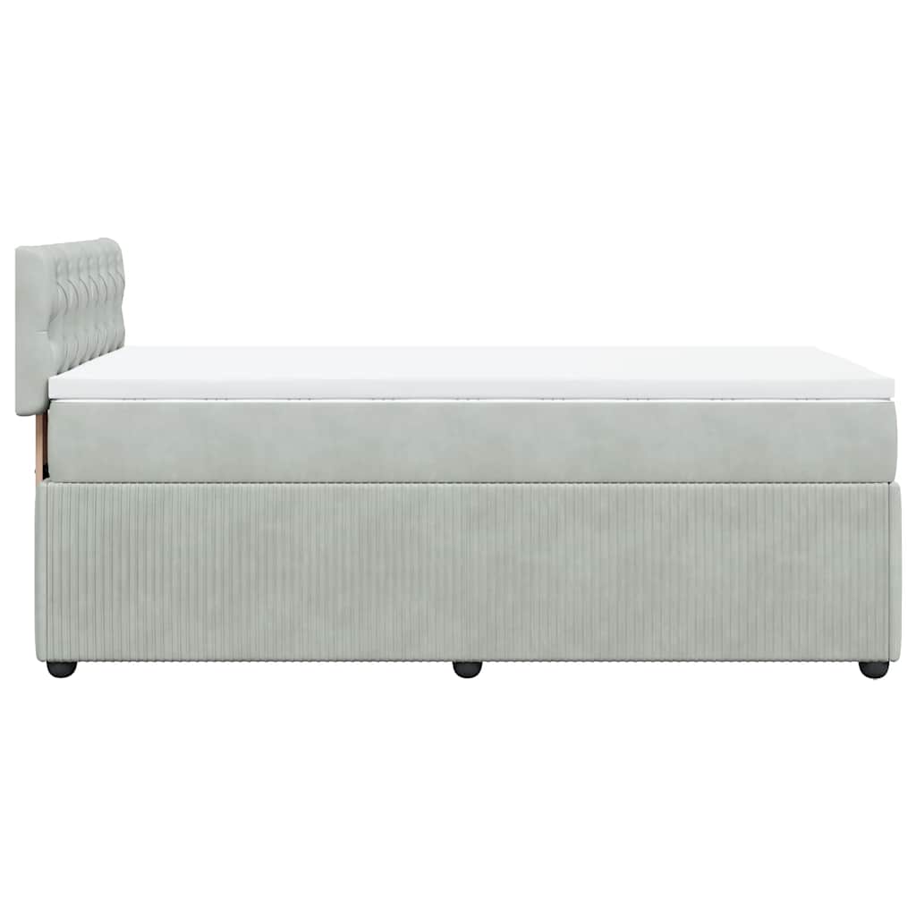 Sommier à lattes de lit et matelas Gris clair 80x200 cm Velours - XIOS