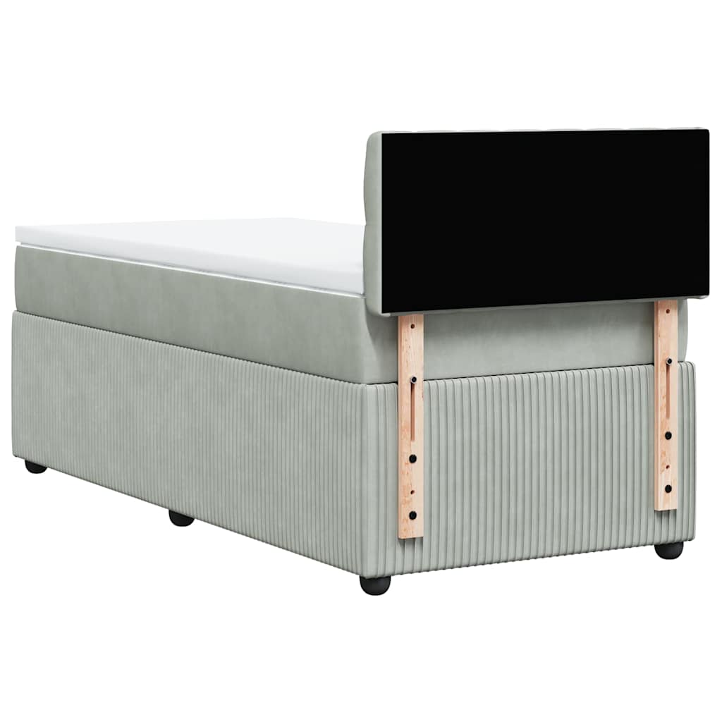 Sommier à lattes de lit et matelas Gris clair 80x200 cm Velours - XIOS