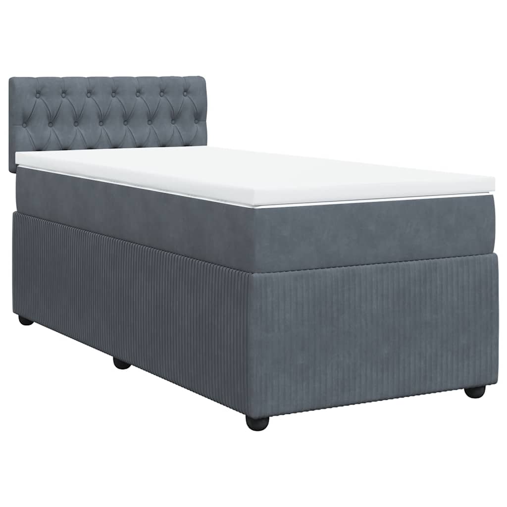 Sommier à lattes de lit et matelas Gris foncé 80x200 cm Velours - XIOS
