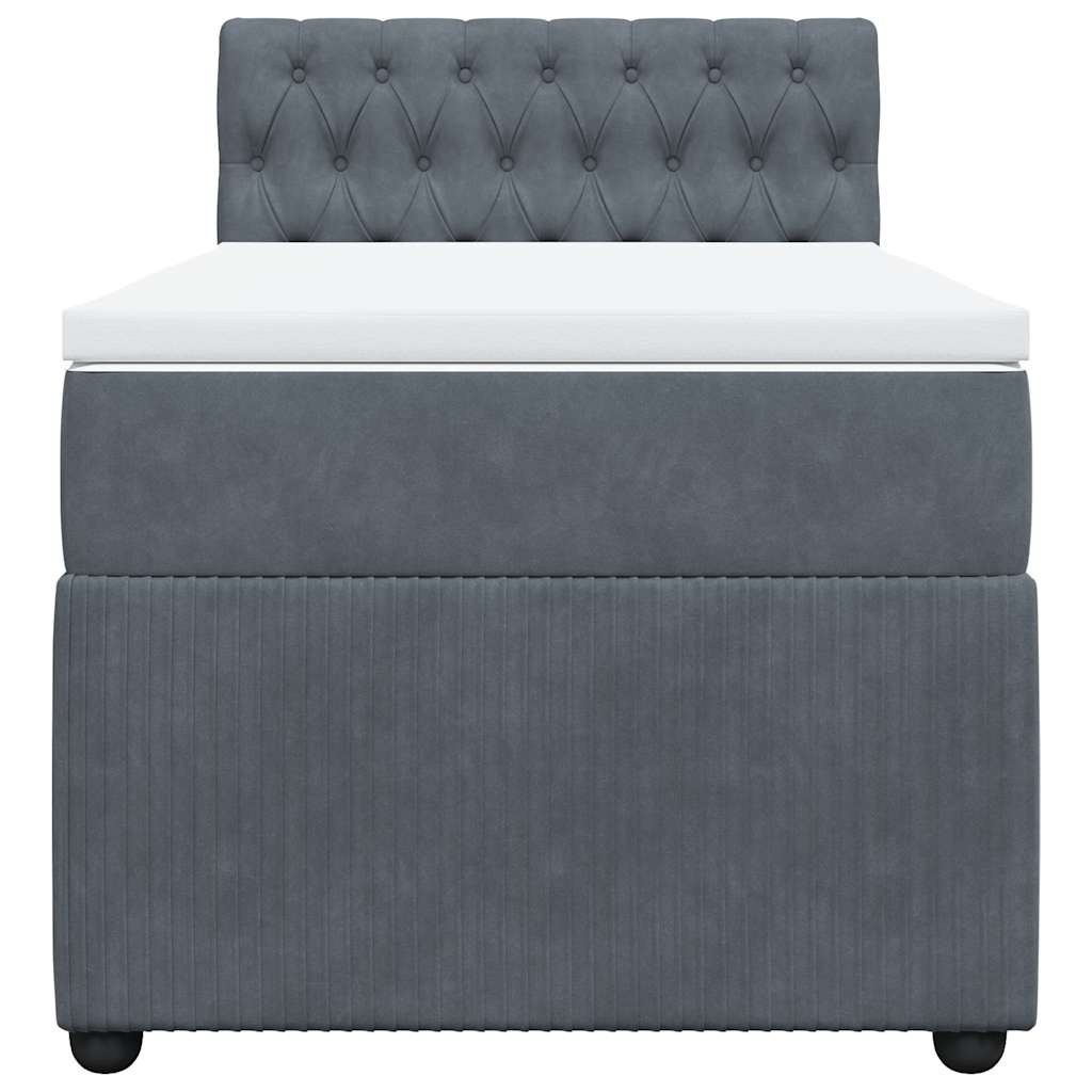 Sommier à lattes de lit et matelas Gris foncé 80x200 cm Velours - XIOS