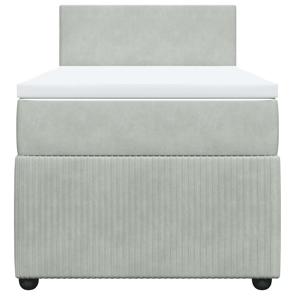 Sommier à lattes de lit et matelas Gris clair 90x190 cm Velours - XIOS