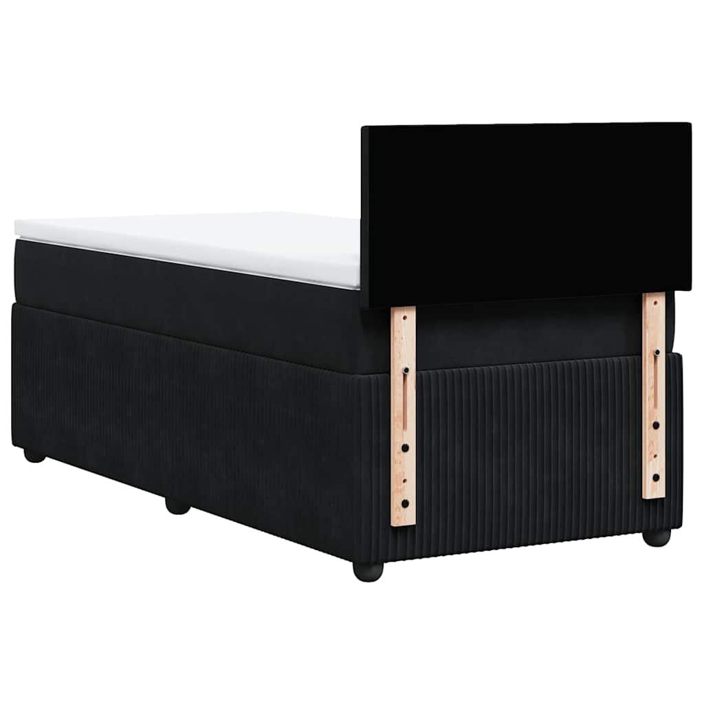 Sommier à lattes de lit avec matelas Noir 90x190 cm Velours - XIOS